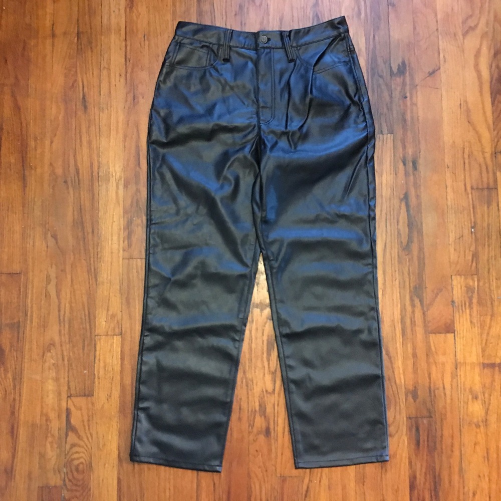 Madewell Black Pleather Jeans Women's‎ Size 30 Perfect Vintage Straight